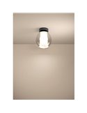 Plafonnier LED MENORCA Ø205 mm 5,5 W + 1,6 W 600 lm CCT, dimmable, noir/nickel satiné, télécommande incluse