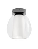 Luminária de teto LED MENORCA Ø205mm 5,5W+1,6W 600lm CCT dimerizável preta/níquel acetinado com controle remoto incluso