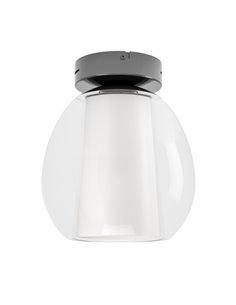 Plafón LED de techo MENORCA Ø205mm 5,5W+1,6W 600Lm CCT regulable negro/níquel satinado con mando incluido