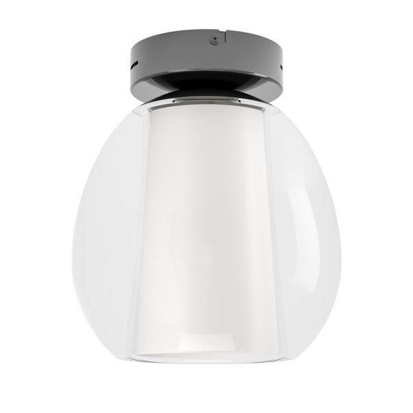 Luminária de teto LED MENORCA Ø205mm 5,5W+1,6W 600lm CCT dimerizável preta/níquel acetinado com controle remoto incluso