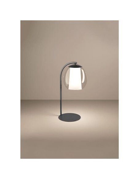 Lámpara de sobremesa LED con control por gestos MENORCA 5,5W+1,6W 600Lm CCT regulable negro/níquel satinado