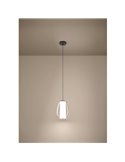 Lámpara colgante LED con control por gestos MENORCA Ø220mm 7W+1,6W 700Lm CCT regulable negro/níquel satinado