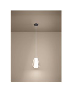Lámpara colgante LED con control por gestos MENORCA Ø220mm 7W+1,6W 700Lm CCT regulable negro/níquel satinado 2