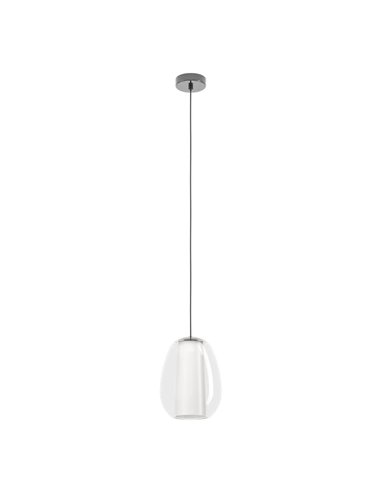 Lámpara colgante LED con control por gestos MENORCA Ø220mm 7W+1,6W 700Lm CCT regulable negro/níquel satinado