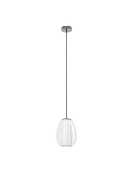 Suspension LED MENORCA avec commande gestuelle Ø220 mm 7 W + 1,6 W 700 lm CCT dimmable noir/nickel satiné