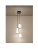Lámpara colgante LED de 3 luces con control por gestos MENORCA Ø420mm 2x5,5W+3x1,6W 1900Lm CCT regulable negro/níquel