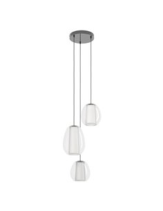Lámpara colgante LED de 3 luces con control por gestos MENORCA Ø420mm 2x5,5W+3x1,6W 1900Lm CCT regulable negro/níquel
