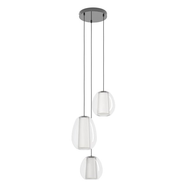 Lámpara colgante LED de 3 luces con control por gestos MENORCA Ø420mm 2x5,5W+3x1,6W 1900Lm CCT regulable negro/níquel