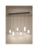 Lámpara colgante LED de 6 luces con control por gestos MENORCA 1430mm CCT regulable negro/níquel