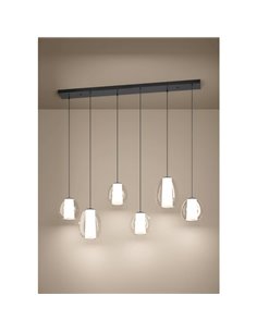 Lámpara colgante LED de 6 luces con control por gestos MENORCA 1430mm CCT regulable negro/níquel 2