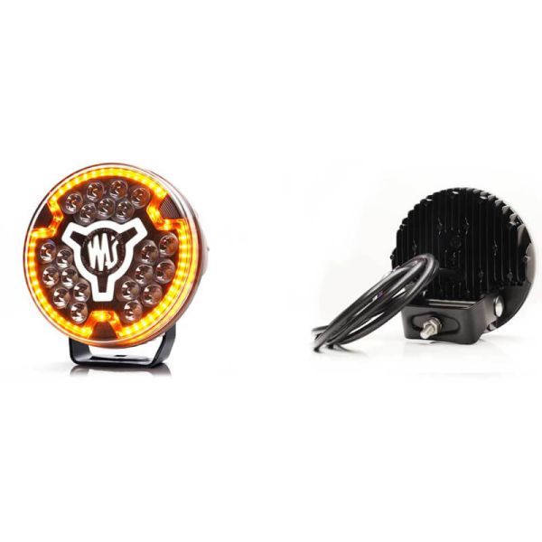 Phare multifonction à LED HR XA1 AD 7" avec feu de signalisation orange et feu de position blanc