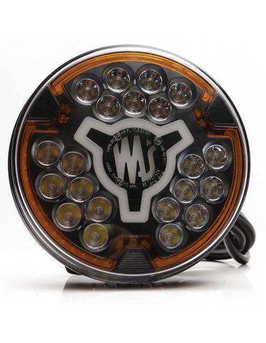 Faro delantero 7" LED de carretera multifunción 12/24V con luz de advertencia ámbar y posición blanca HR XA1 AD