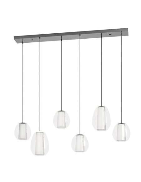 Lámpara colgante LED de 6 luces con control por gestos MENORCA 1430mm CCT regulable negro/níquel