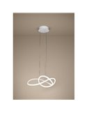 Lámpara colgante LED con ajuste de altura por gestos RIAZA Ø830mm 40W 6512Lm CCT regulable blanca con mando