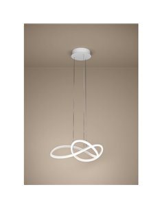 Lámpara colgante LED con ajuste de altura por gestos RIAZA Ø830mm 40W 6512Lm CCT regulable blanca con mando 2