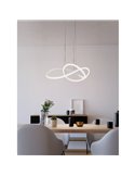 Lámpara colgante LED con ajuste de altura por gestos RIAZA Ø830mm 40W 6512Lm CCT regulable blanca con mando
