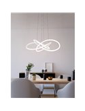 Lámpara colgante LED con ajuste de altura por gestos RIAZA Ø900mm 48,7W 9300Lm CCT regulable blanca con mando