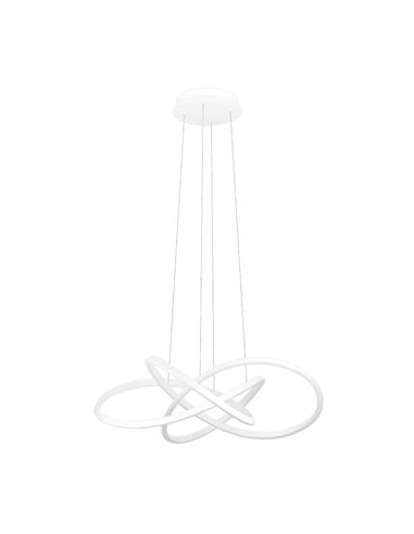 Lámpara colgante LED con ajuste de altura por gestos RIAZA Ø900mm 48,7W 9300Lm CCT regulable blanca con mando