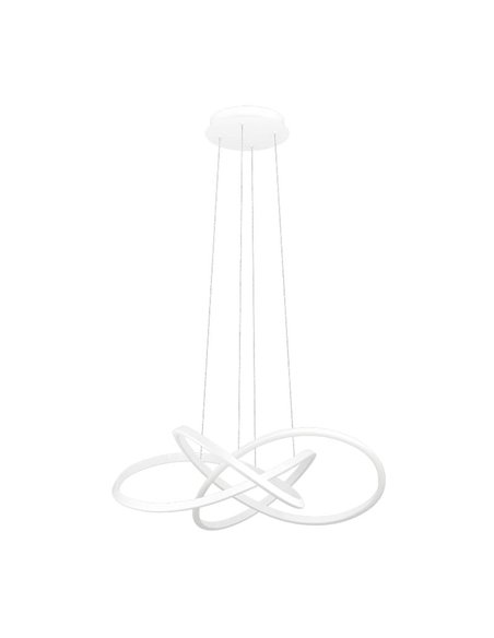 Lámpara colgante LED con ajuste de altura por gestos RIAZA Ø900mm 48,7W 9300Lm CCT regulable blanca con mando