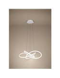 Lámpara colgante LED con ajuste de altura por gestos RIAZA Ø900mm 48,7W 9300Lm CCT regulable blanca con mando