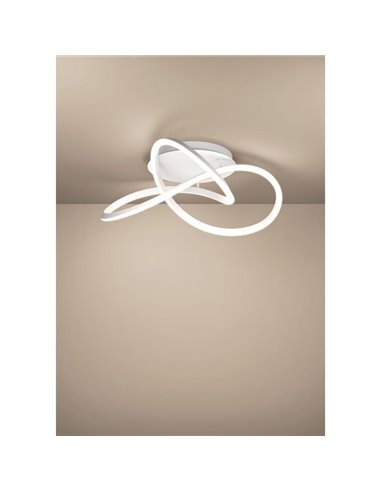 Luminária de teto LED branca dimerizável RIAZA 40W 6512Lm CCT com controle remoto