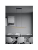 Lámpara colgante LED lineal MONTEBUONO 1800mm 2x10,5W 2X1300Lm luz cálida, negro/madera