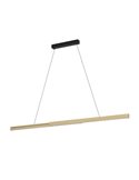 MONTEBUONO Suspension linéaire LED 1800 mm, 2 x 10,5 W, 2 x 1300 lm, lumière chaude, noir/bois