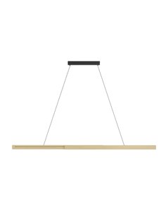Lámpara colgante LED lineal MONTEBUONO 1800mm 2x10,5W 2X1300Lm luz cálida, negro/madera