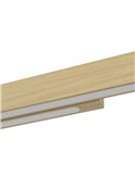 Lámpara colgante LED lineal MONTEBUONO 1800mm 2x10,5W 2X1300Lm luz cálida, negro/madera