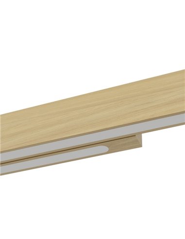 Lámpara colgante LED lineal MONTEBUONO 1800mm 2x10,5W 2X1300Lm luz cálida, negro/madera