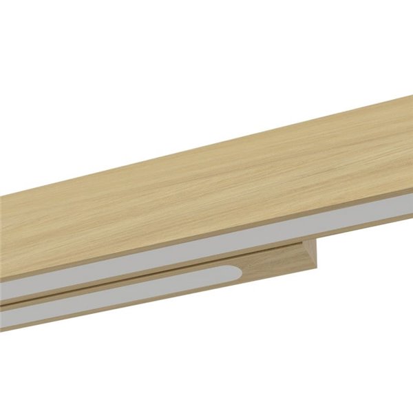 Luminária pendente linear LED MONTEBUONO 1800mm 2x10,5W 2x1300Lm, luz quente, preto/madeira