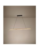 Lámpara colgante LED lineal MONTEBUONO 1800mm 2x10,5W 2X1300Lm luz cálida, negro/madera