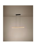 Lámpara colgante LED lineal MONTEBUONO 1800mm 2x10,5W 2X1300Lm luz cálida, negro/madera