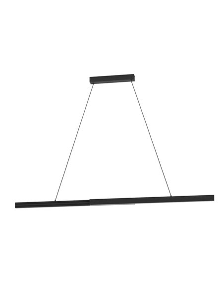 Lámpara colgante LED lineal MONTEBUONO 1800mm 2x10W 2X1300Lm luz cálida, negra