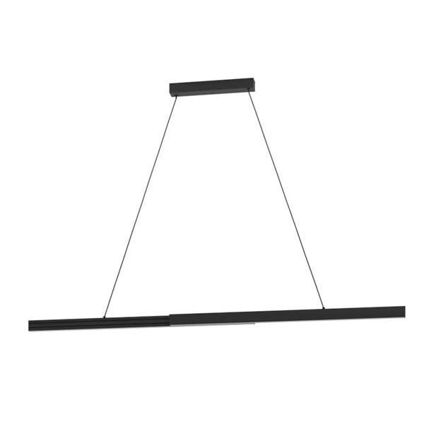 Lámpara colgante LED lineal MONTEBUONO 1800mm 2x10W 2X1300Lm luz cálida, negra