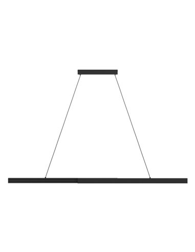 Lámpara colgante LED lineal MONTEBUONO 1800mm 2x10W 2X1300Lm luz cálida, negra