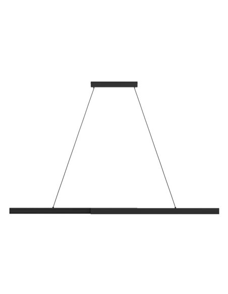 Lámpara colgante LED lineal MONTEBUONO 1800mm 2x10W 2X1300Lm luz cálida, negra