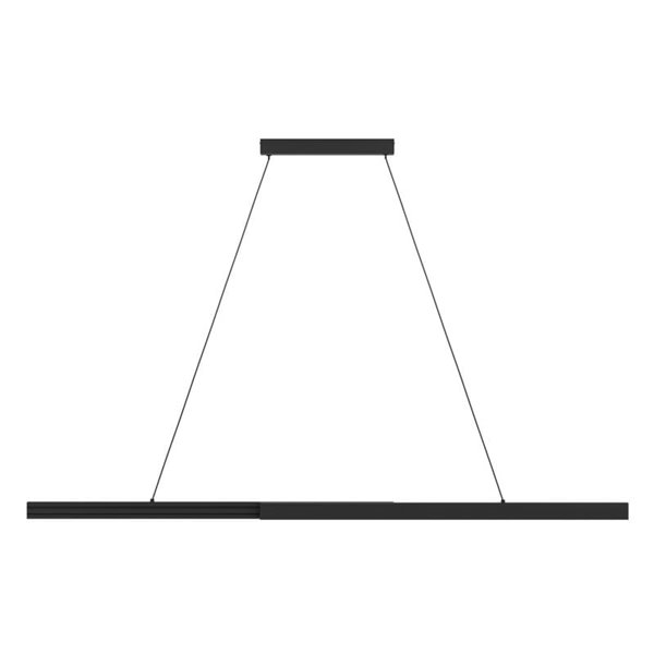Luminária pendente linear LED MONTEBUONO 1800mm 2x10W 2x1300Lm, luz quente, preta
