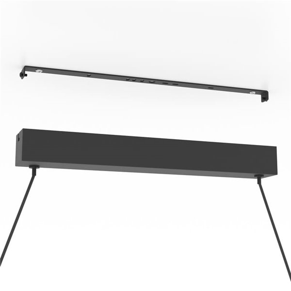 Lámpara colgante LED lineal MONTEBUONO 1800mm 2x10W 2X1300Lm luz cálida, negra