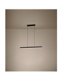 Lámpara colgante LED lineal MONTEBUONO 1800mm 2x10W 2X1300Lm luz cálida, negra