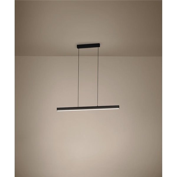 Lámpara colgante LED lineal MONTEBUONO 1800mm 2x10W 2X1300Lm luz cálida, negra