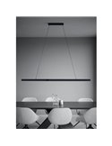 Lámpara colgante LED lineal MONTEBUONO 1800mm 2x10W 2X1300Lm luz cálida, negra