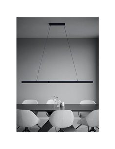 Lámpara colgante LED lineal MONTEBUONO 1800mm 2x10W 2X1300Lm luz cálida, negra 2