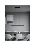 Lámpara colgante LED lineal MONTEBUONO 1800mm 2x10W 2X1300Lm luz cálida, negra