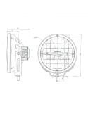 Dimensiones Faro LED potente largo alcance + luz de posición 12/24V homologado – Camión y 4x4 872 W166 Eco 50 Puntos
