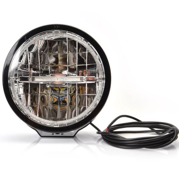 Farol LED potente de longo alcance + luz de posição, homologado para 12/24V – Caminhão e 4x4 872 W166 Eco 50 Pontos