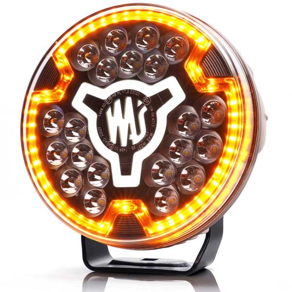 Faro delantero 7" LED de carretera multifunción 12/24V con luz de advertencia ámbar y posición blanca HR XA1 AD