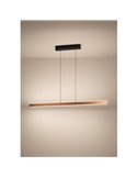 Lámpara colgante LED lineal con ajuste de altura CIGGIANO marrón, 1500mm 30W 4440Lm CCT regulable con mando