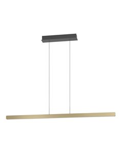 Suspension LED linéaire marron CIGGIANO, réglable en hauteur, 1500 mm, 30 W, 4440 lm, intensité variable avec télécommande.
