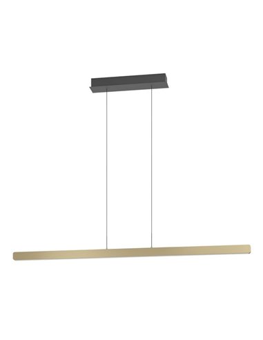 Suspension LED linéaire marron CIGGIANO, réglable en hauteur, 1500 mm, 30 W, 4440 lm, intensité variable avec télécommande.